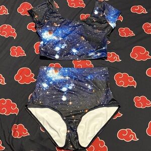 Black milk Galaxy Print Two-Piece Swimsuit